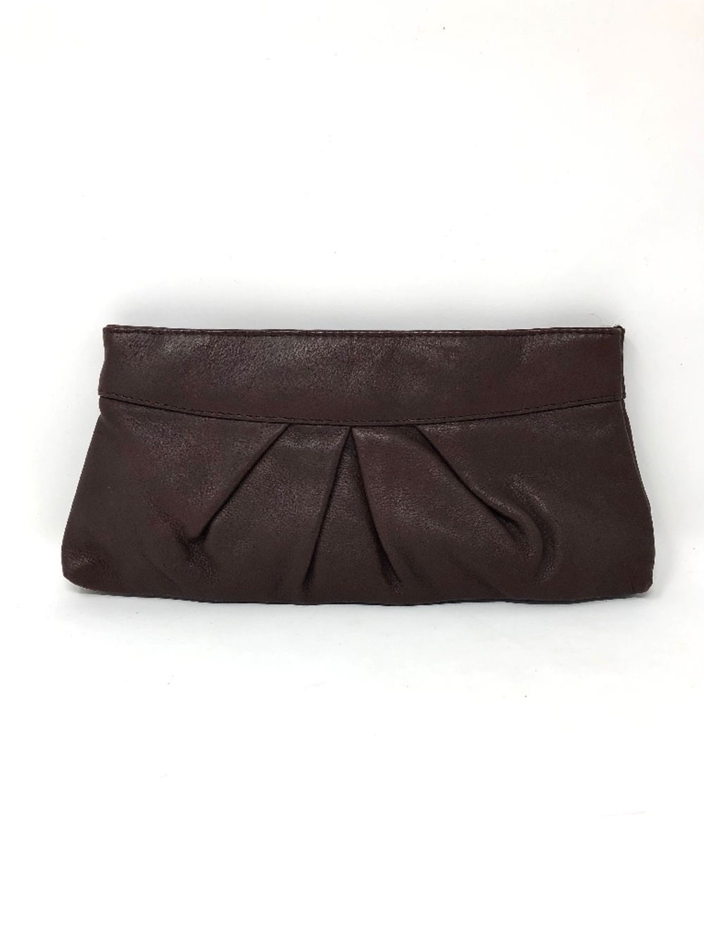 Le Chateau vintage clutch purse / pochette in rich brown leather